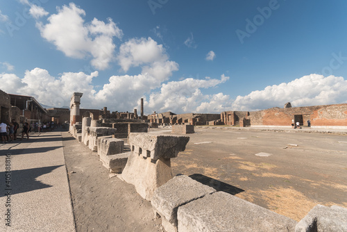 View of Pompeii, in Italy.
