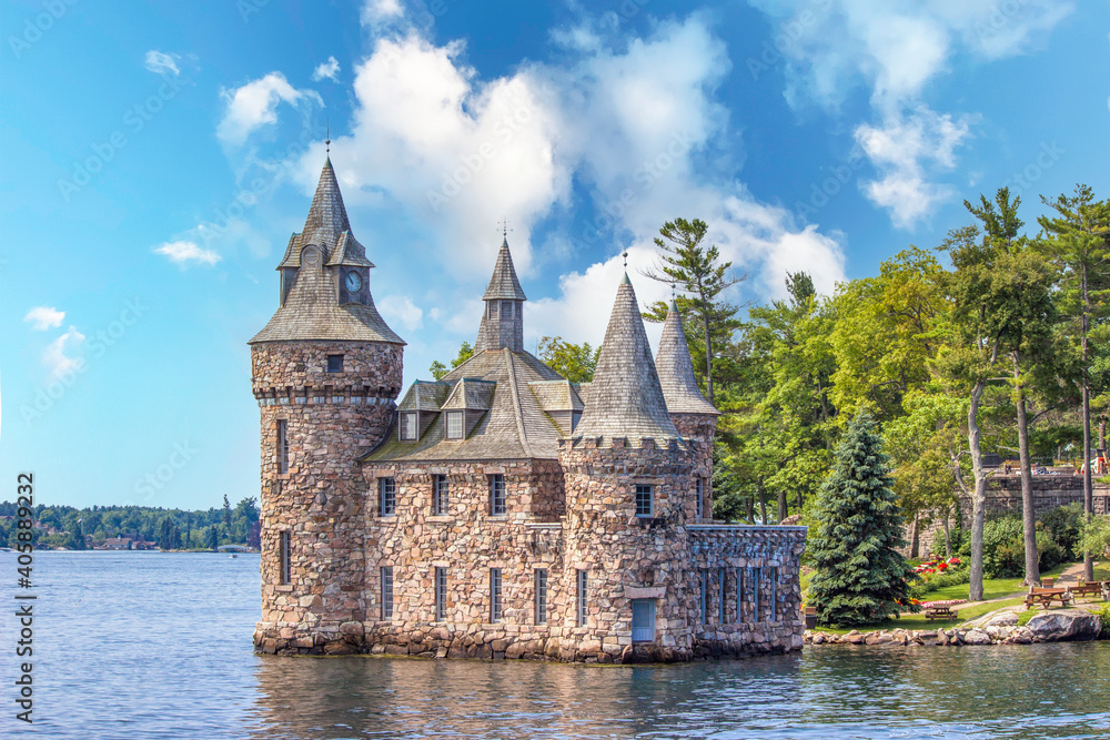 Panoramic View Power house Boldt Castle on Heart Island USA