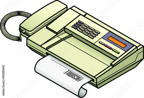A thermal paper fax machine.