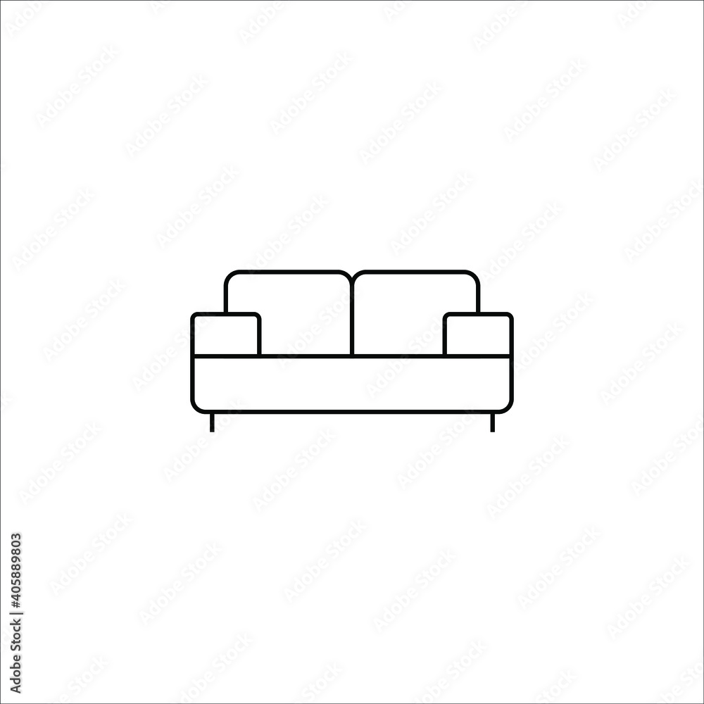 black sofa icon on white background, vector illustration black sofa icon on white background, vector illustration