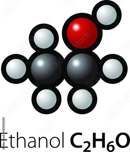 A molecule of ethanol (ethyl alcohol.)