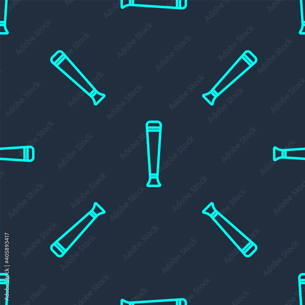 Green line Police rubber baton icon isolated seamless pattern on blue background. Rubber truncheon. Police Bat. Police equipment. Vector. Green line Police rubber baton icon isolated seamless pattern on blue background. Rubber truncheon. Police Bat. Police equipment. Vector.