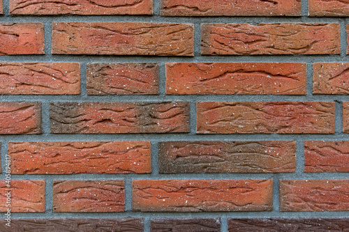 Εκτύπωση καμβά New and clean with rich colors red orange brown brick wall, clinker bricks