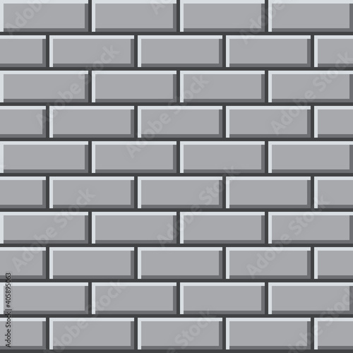 Gray brick texture pixel art. Vector picture. 