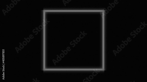 White square cube icon banner error computer glitch noise effect hacking animation black background photo