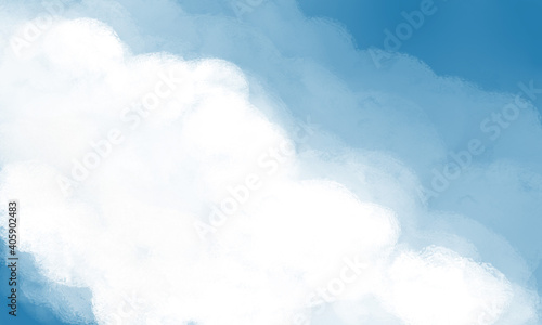 Abstract blue sky background with lovely, positive cloud brush textures