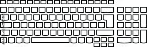 A plain unlabelled island-style keyboard - European layout.