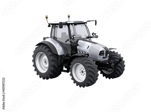 3d rendering tractor for plowing soil isolated on white background no shadow