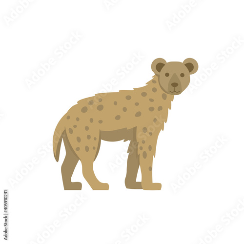 Cartoon hyena on a white background.Flat cartoon illustration for kids.