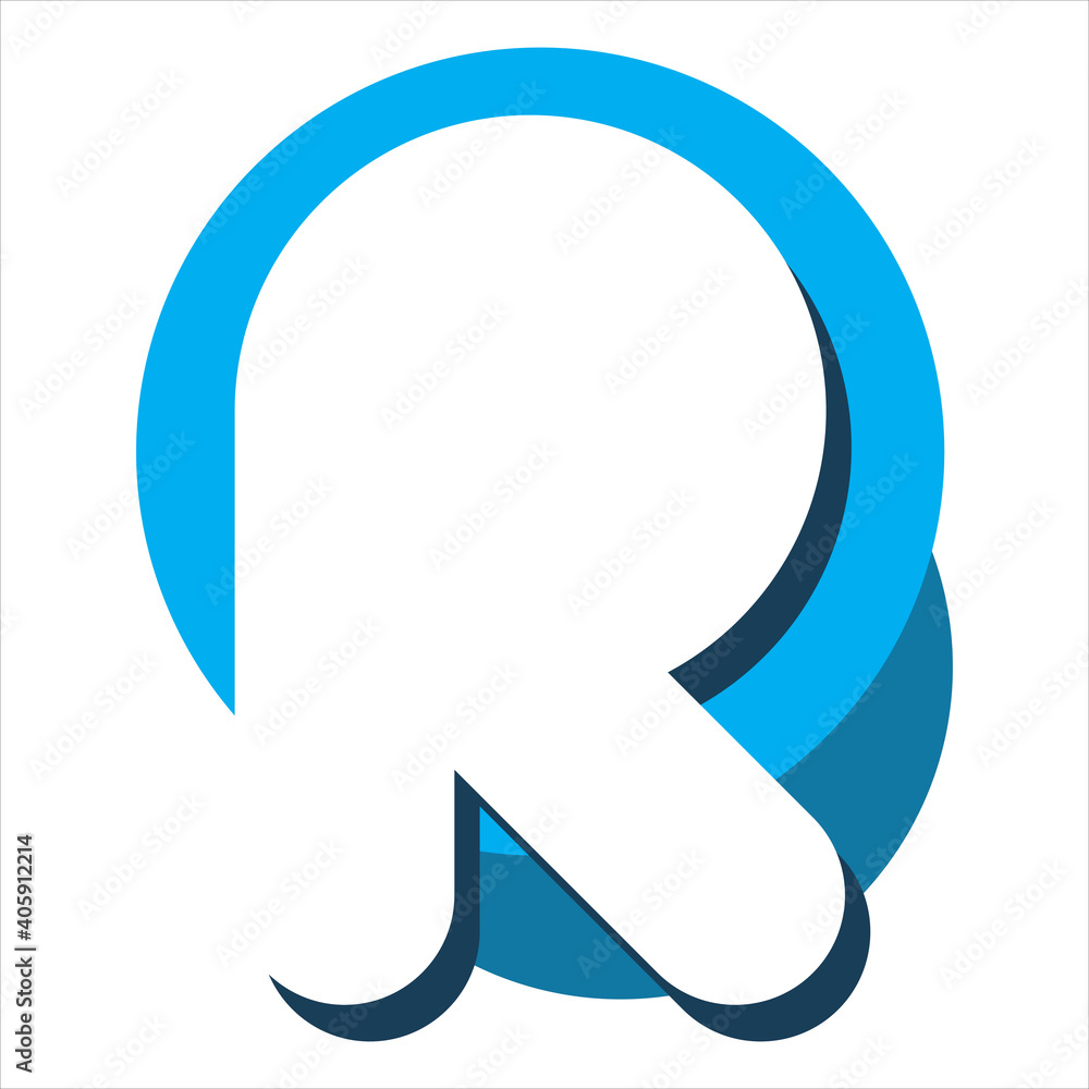 blue circle letter r logo design Stock Vector | Adobe Stock