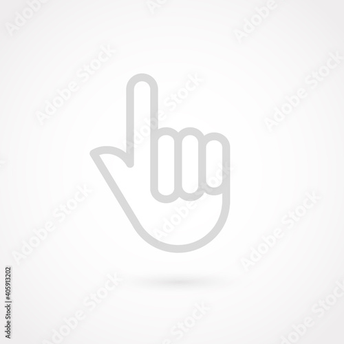 Outline hand icon. Gesture concept. Vector illustration, flat design