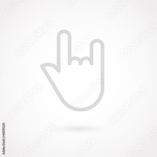 Outline hand icon. Gesture concept. Vector illustration, flat design