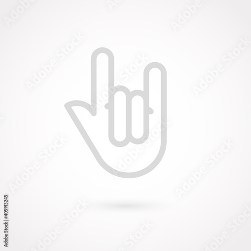 Outline hand icon. Gesture concept. Vector illustration, flat design