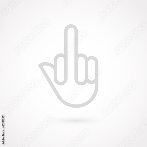 Outline hand icon. Gesture concept. Vector illustration, flat design