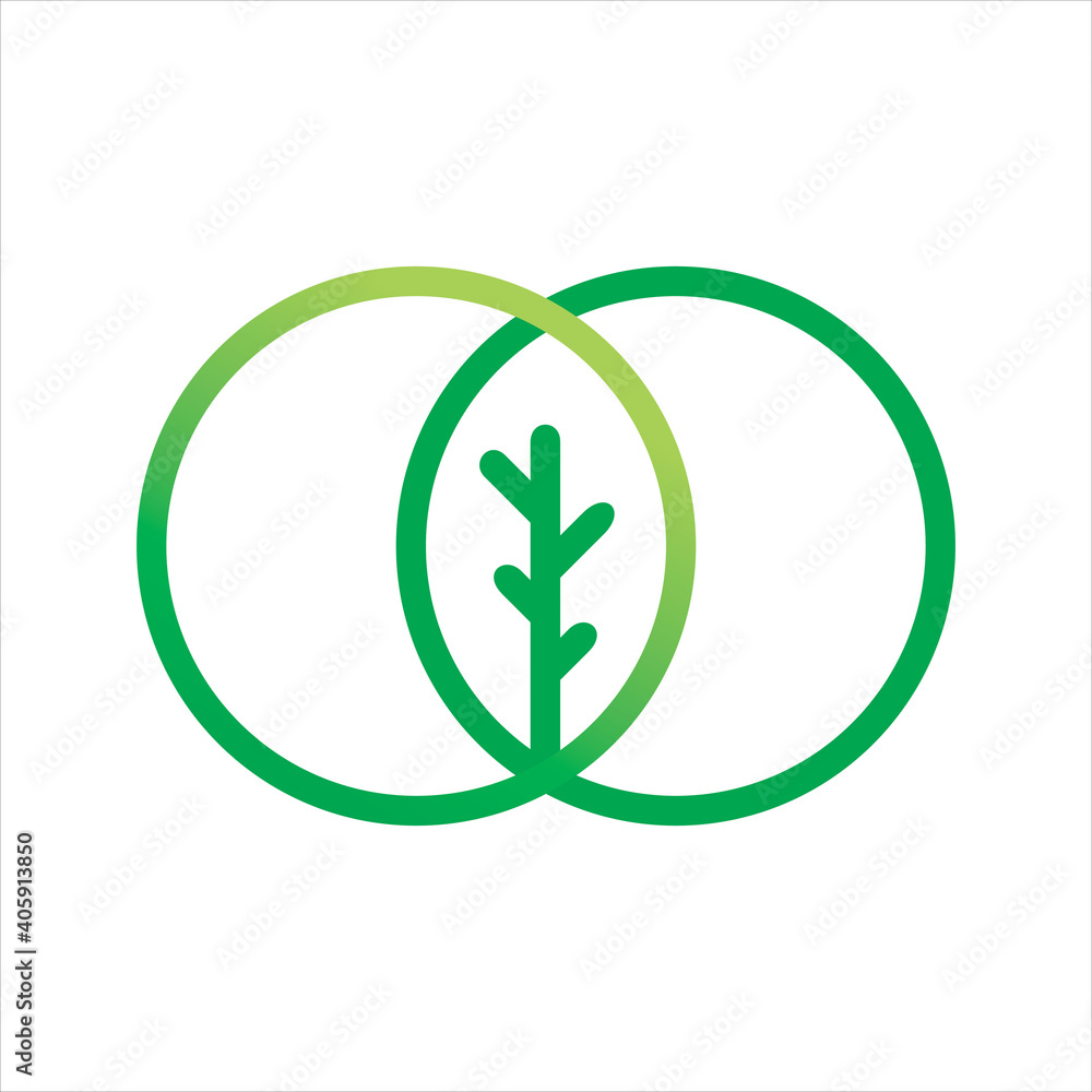 green circle infintity leaf tree logo design green circle infintity leaf tree logo design