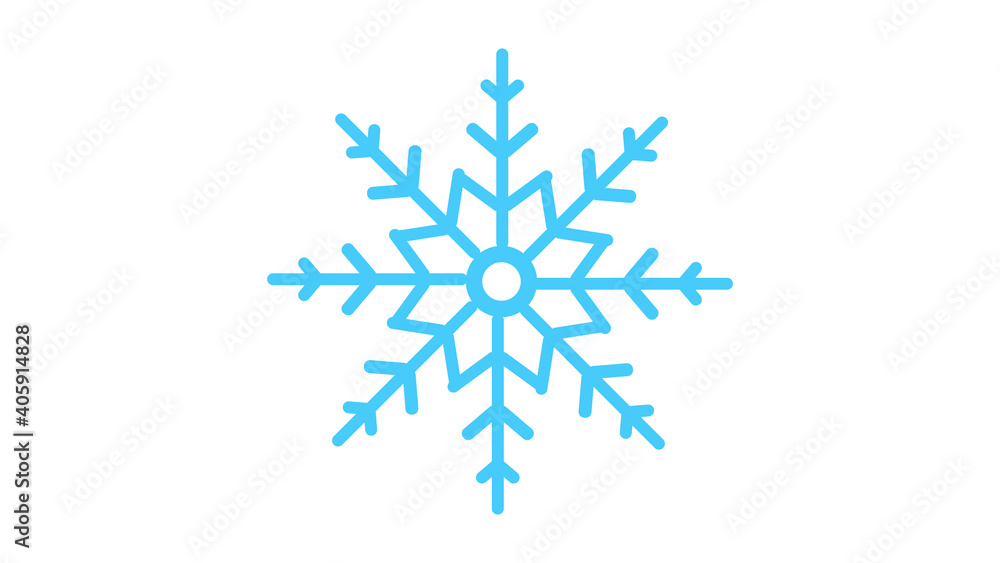 Snowflake icon. Christmas and winter theme. Simple flat black illustration on white background Snowflake icon. Christmas and winter theme. Simple flat black illustration on white background