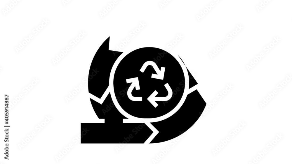 recycling and circular economy animated glyph icon. recycling and ...