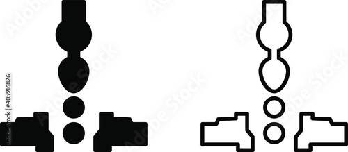 International / multi-national power outlet socket holes. In black and outline.