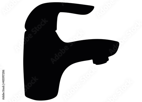 Small basin mixer. Vector image.