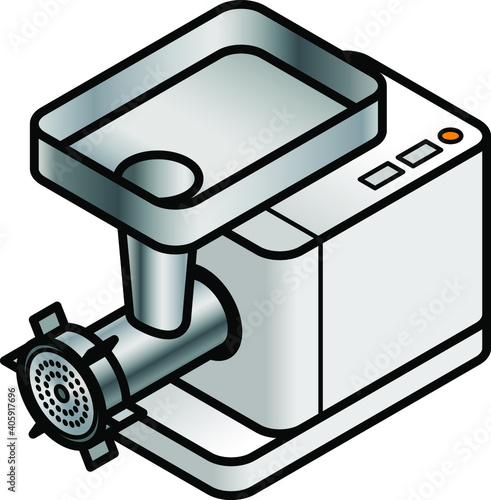 A bench-top meat mincer.