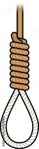 A rope tied into a noose.