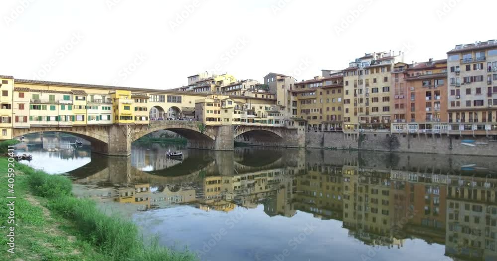 Florence, Italy. View of the Arno River and Ponte Vecchio. Florence, Italy. View of the Arno River and Ponte Vecchio.
