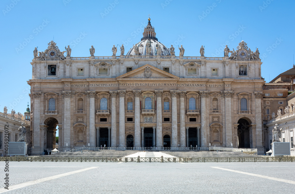 A front View of St. Peter's Basilica
