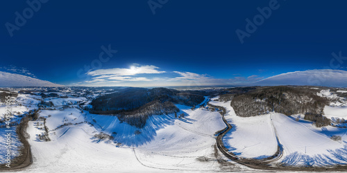 Snow covering the Odenwald Germany 360 x 180° © Mathias Weil