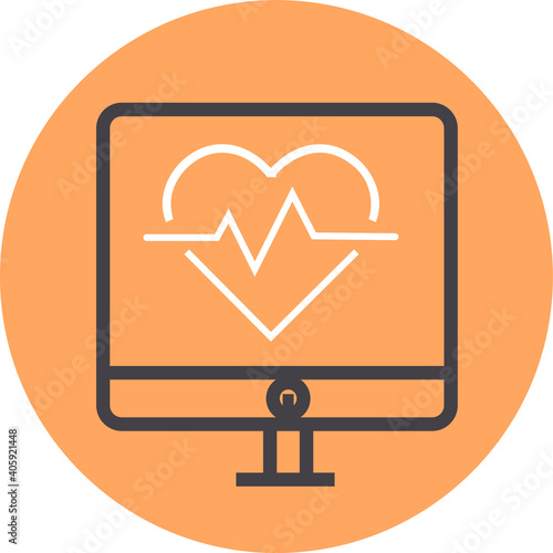 heart beat on the screan , pulse image on the display,vector icon
