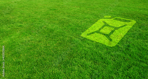 Renewable Fuel Symbol on Green Lawn