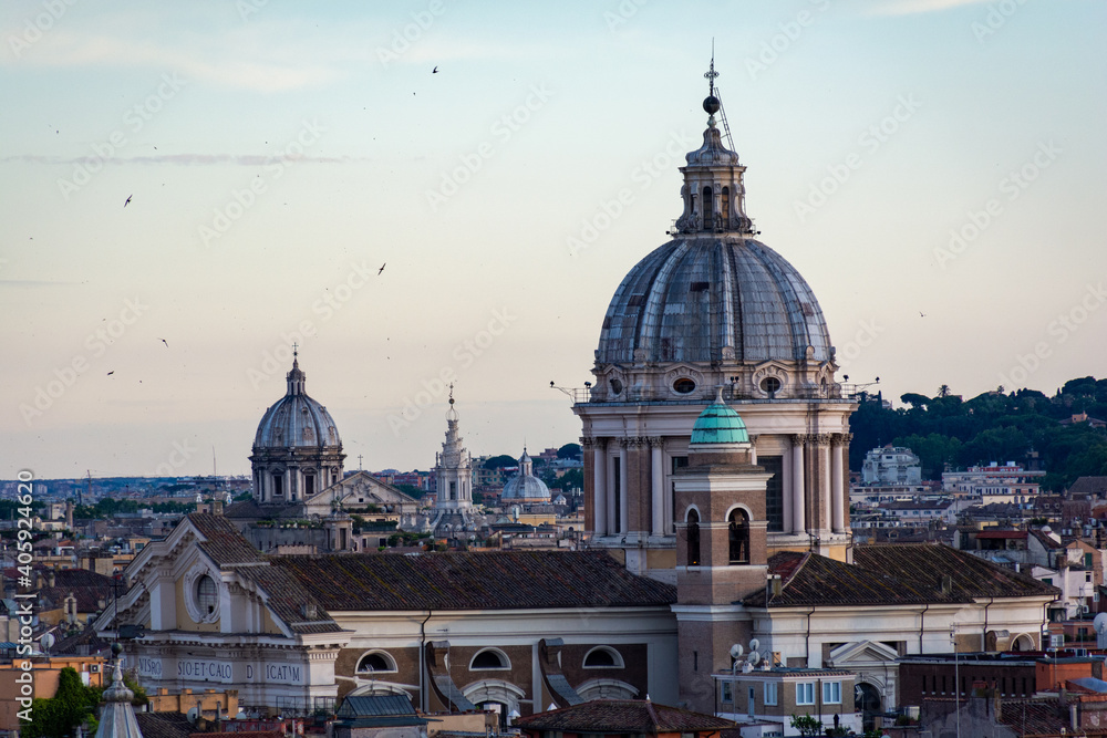 Naklejka premium The Domes of Rome Churches