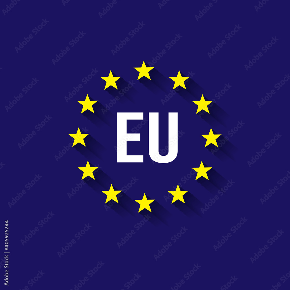 European Union flag vector illustration. EU flag design. European Union flag vector illustration. EU flag design.