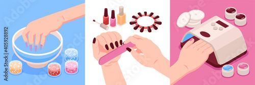 Manicure Isometric Design Concept