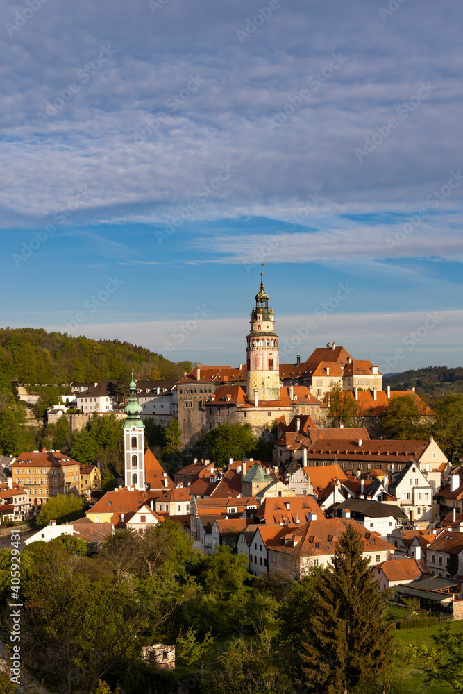 Obraz premium View of the town and castle of Czech Krumlov, Southern Bohemia, Czech Republic