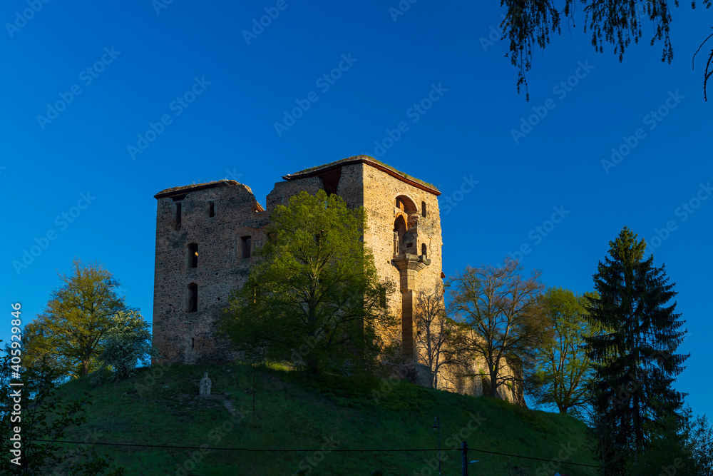 Ruins of Krakovec castle in Central Bohemia, Czech Republic