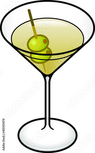 A "dirty" martini with stuffed olives.