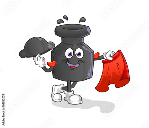ink matador with red cloth illustration. character vector