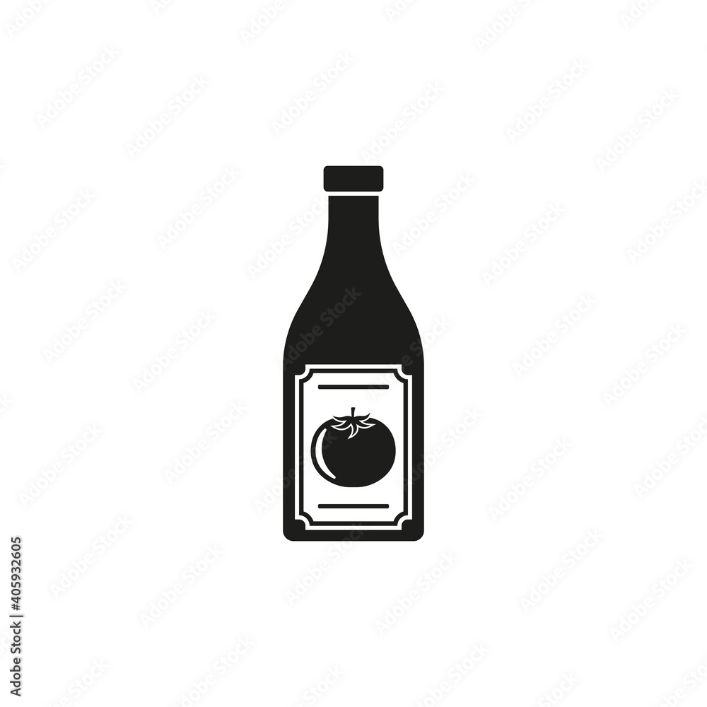 Ketchup bottle icon. Vector. Flat design. Ketchup bottle icon. Vector. Flat design.