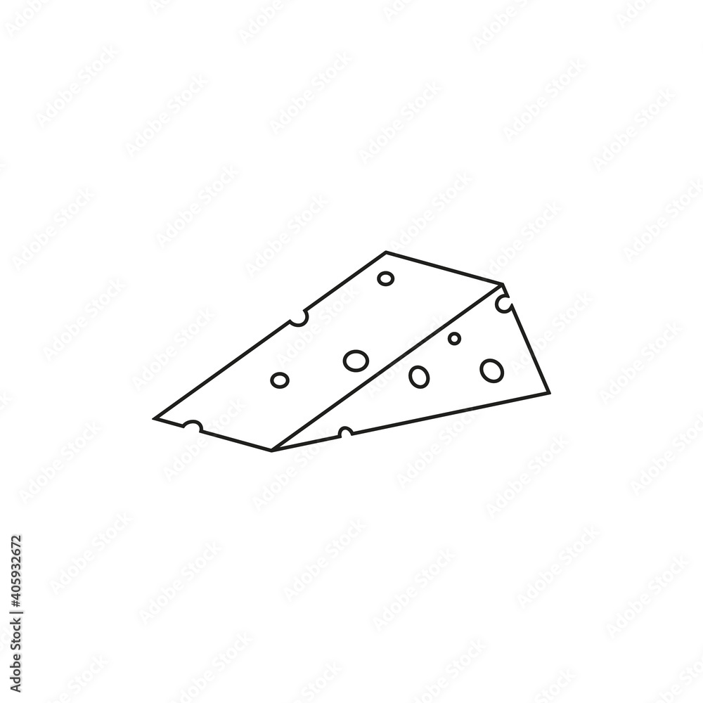 Cheese icon. Line style. Vector illustration. Cheese icon. Line style. Vector illustration.
