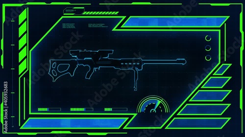 3D Sniper futuristic interface 