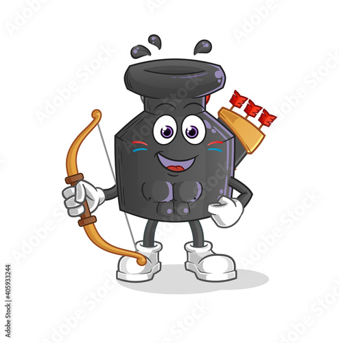 ink native american tribe. cartoon mascot vector