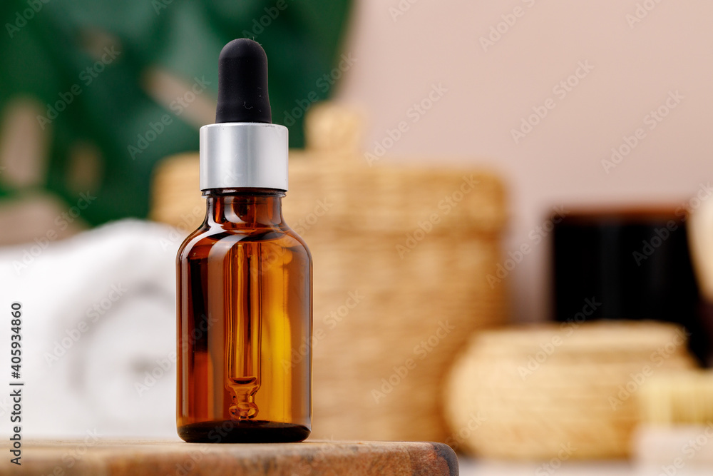Cosmetic dark amber glass bottle with pipette Cosmetic dark amber glass bottle with pipette