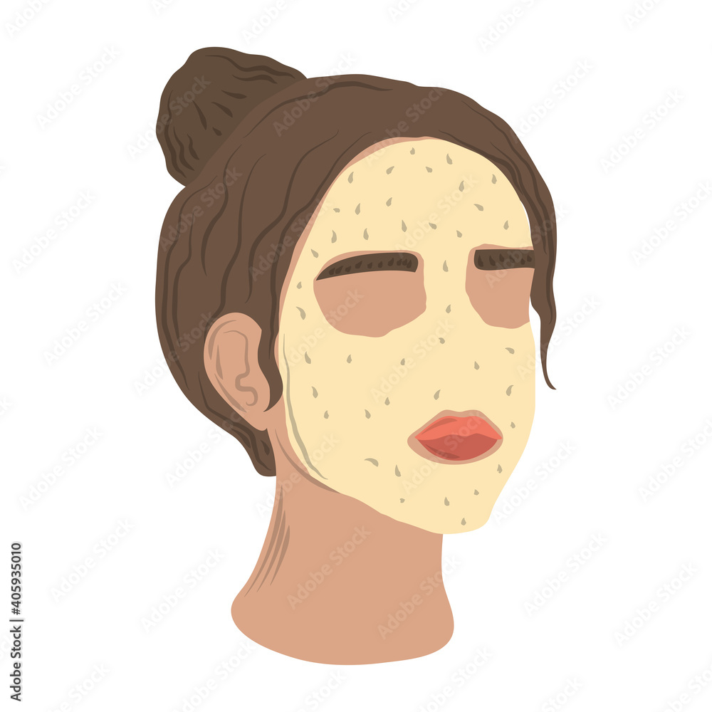 young woman applying cosmetic product, care of skin daily routine