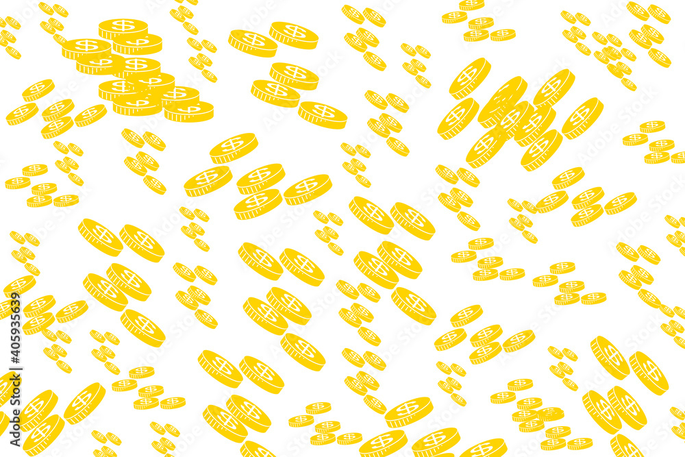 Gold coins pattern with white background. Gold coins pattern with white background.