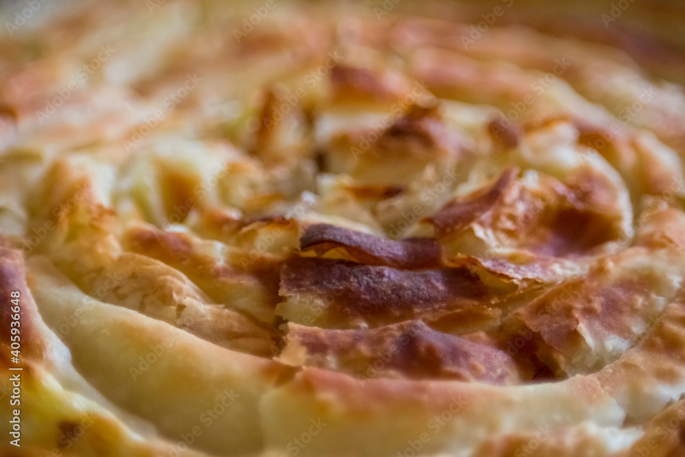 A traditional pita pastry dish popular in eastern Europe countries like Bosnia and Serbia.