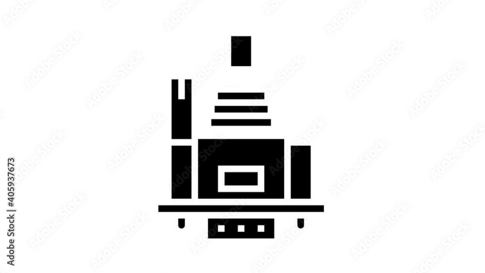 vga computer monitor cable animated glyph icon. vga computer monitor