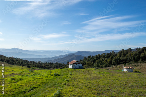 A house in midlle of mountains in Algeria ,beautiful nature landscape.