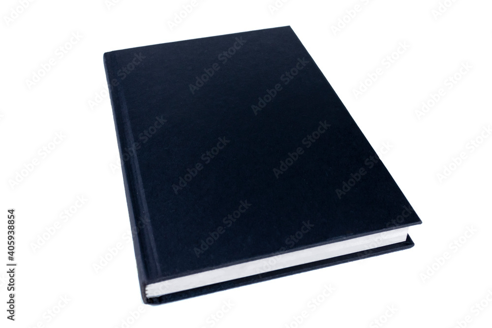 Black book cover on white background, perspective view Black book cover on white background, perspective view