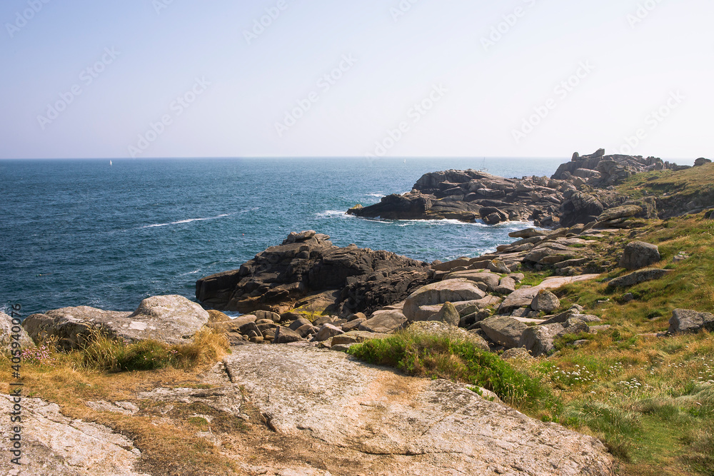 Peninnis Head: Piper's Hole and Outer Head, St. Mary's, Isles of Scilly, England, UK, on a calm Summer's day