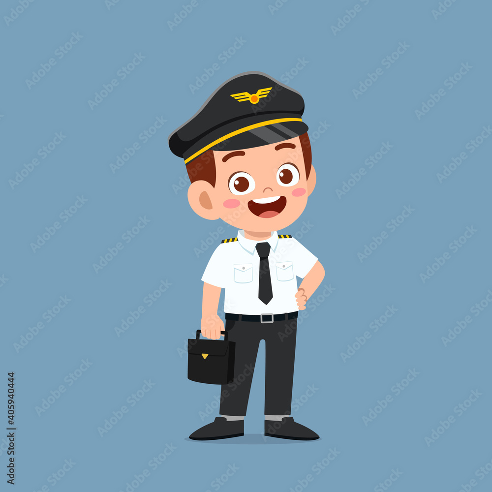 happy cute little kid boy wearing pilot uniform happy cute little kid boy wearing pilot uniform